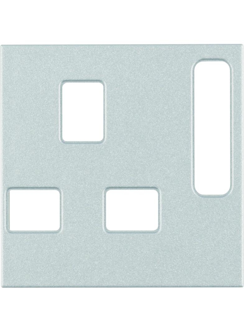 BERKER B.Kwadrat/S.1/B.7 Płytka czołowa do gniazda z uziemieniem standard bryt. aluminium mat 3313071404 HAGER