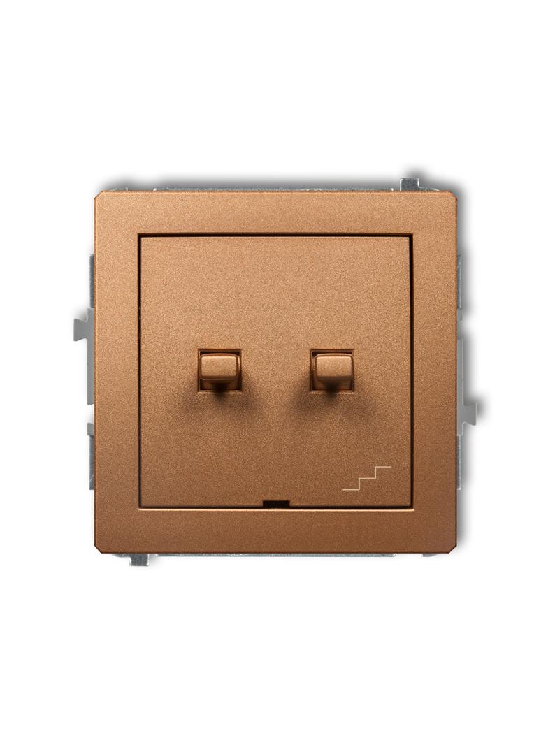 DECO Mechanizm łącznika podwójnego schodowego w stylu amerykańskim złoty metalik