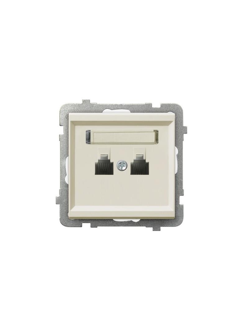 SONATA Gniazdo telefoniczne podwójne równoległe - kolor ecru