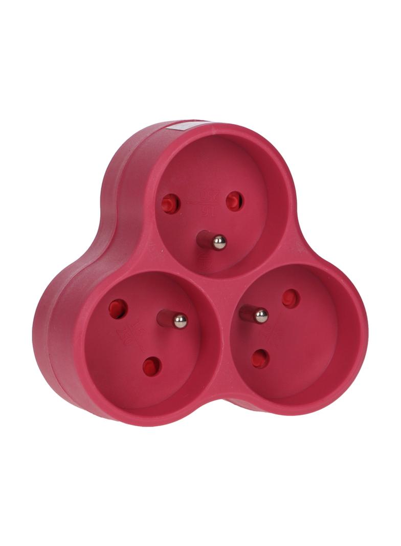 Rozgałęźnik 3x2P+Z różowy OR-AE-13134/P ORNO