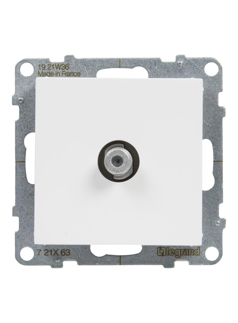 SUNO - Gniazdo TV typ  F  - końcowe - 1.5 dB, Biały, Legrand