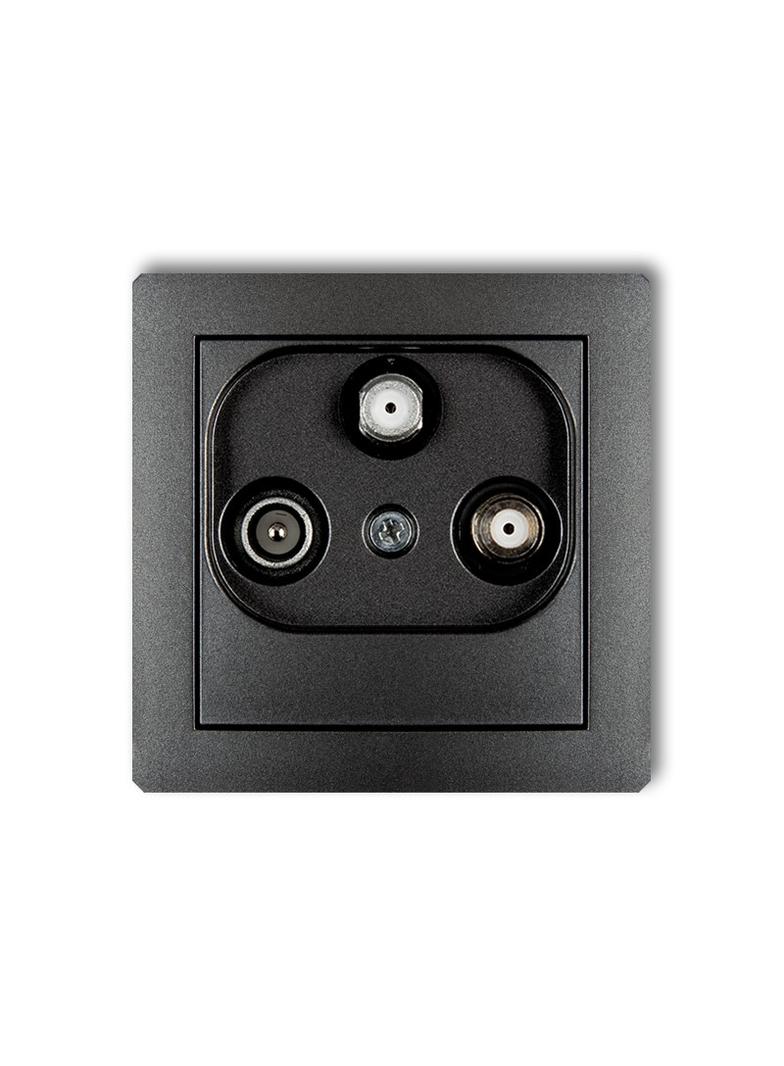 DECO Mechanizm gniazda abonenckiego 2 wyjścia SAT + TV grafitowy