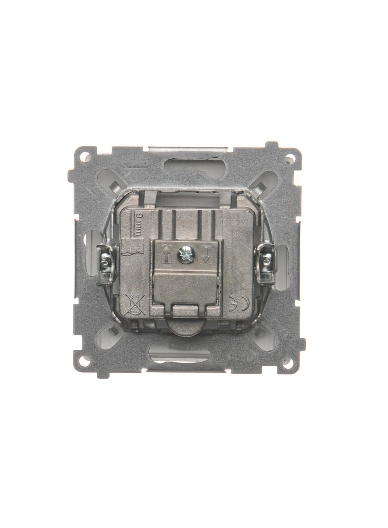 Simon Basic Gniazdo antenowe R-TV-SAT przelotowe 1x wejście: 5 MHz–24 GHz srebrny mat