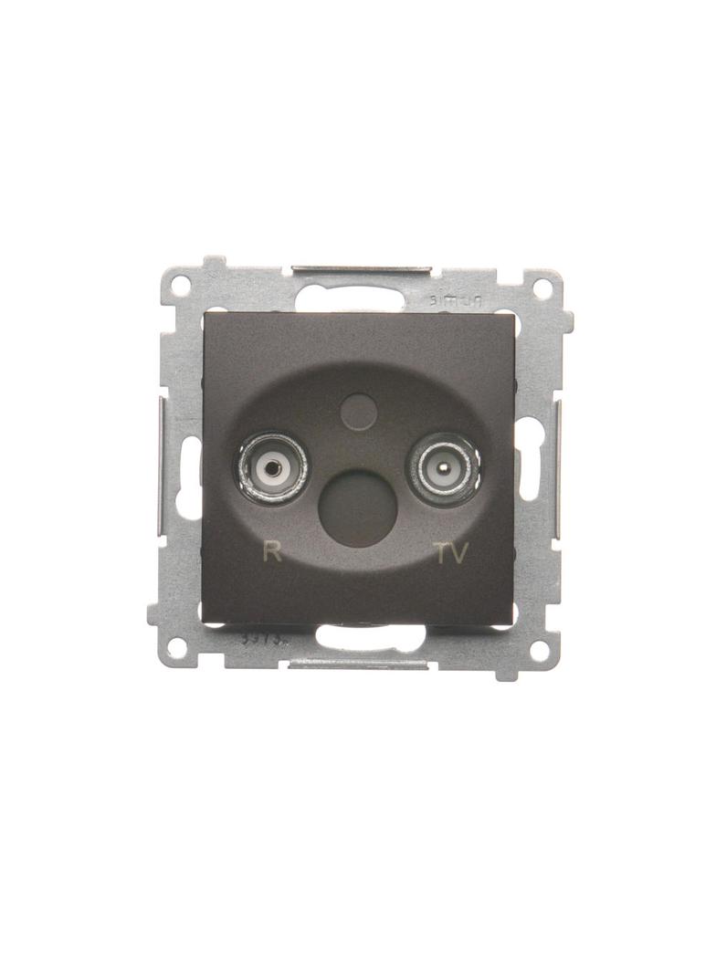 Simon 54 Gniazdo antenowe R-TV końcowe separowane tłum.1dB brąz mat