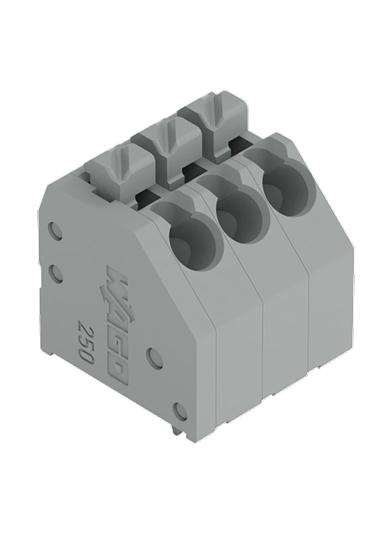 Listwa zaciskowa do płytek drukowanych 3-biegunowa szara raster 3,5mm /100szt./ 250-103 WAGO