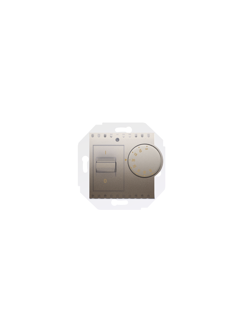 Simon 54 Regulator temperatury z czujnikiem wewnętrznym 16(2) A 230V. Montaż na wkręty złoty mat