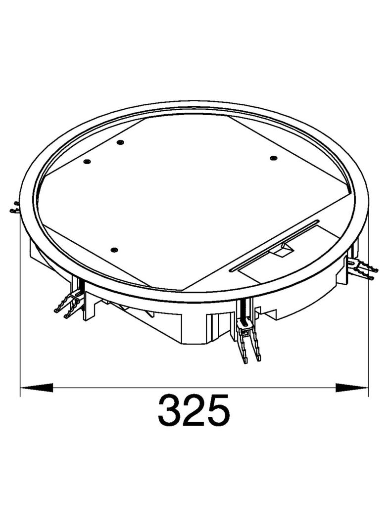 tehalit.VE-EE Pokrywa uchylna VR12 fi306 wykładzina 5mm stal szary PA VR12057011 HAGER