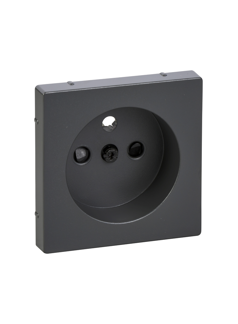 Merten, System M, płytka centralna gniazda z uziemieniem, z przesłonami, antracyt