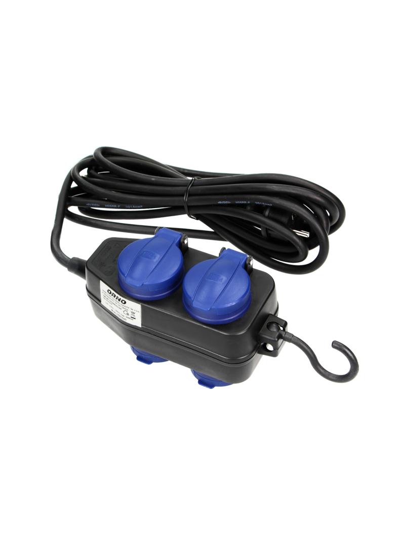 Przedłużacz warsztatowy bryzgoszczelny IP44 4 gniazda (2+2) (schuko) IP44 przewód gumowy H0 OR-AE-13