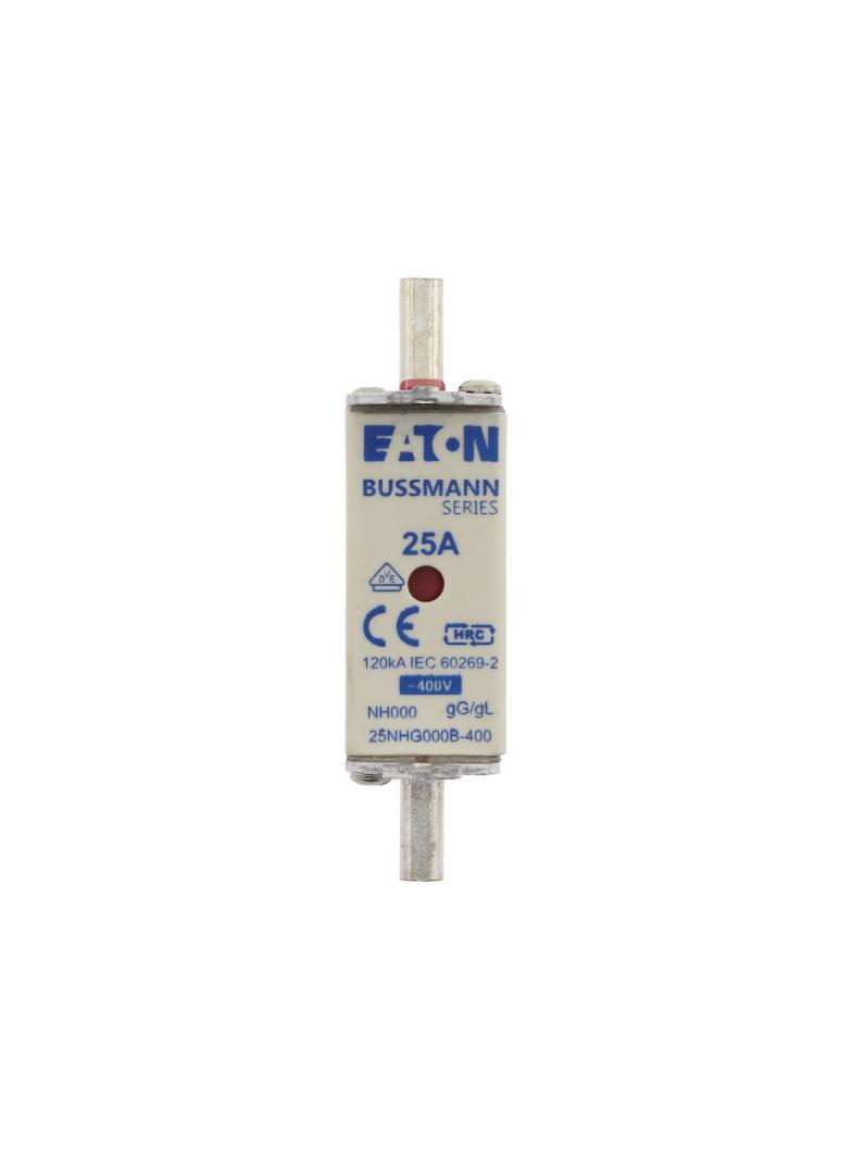 NH FUSE 25A 400V GG/GL SIZE 000 Wkładka NH000 25A 400V GL/GG podwójny wskaźnik 25NHG000B-400 EATON