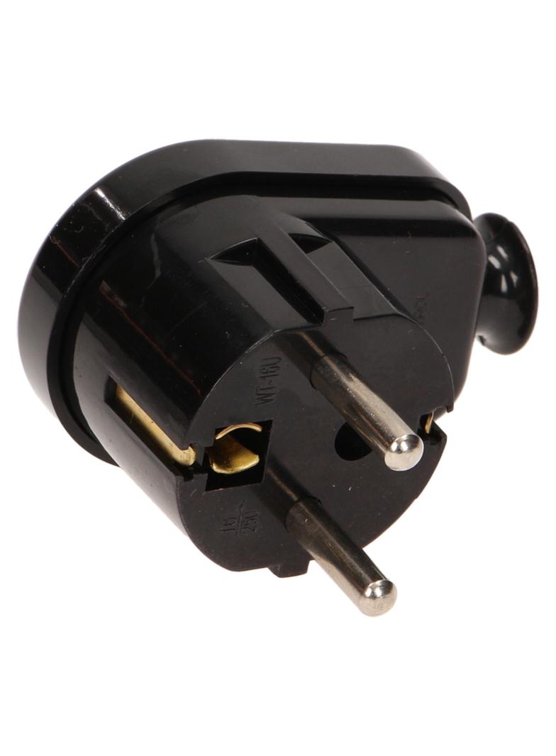 Wtyczka kątowa Schuko czarna WT-16U/CZARNY ORNO