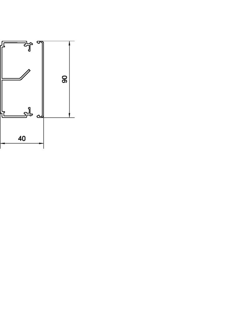 tehalit.LF Kanał elektroinstalacyjny PVC 40x90mm z przegrodą, biały LF4009109016 HAGER