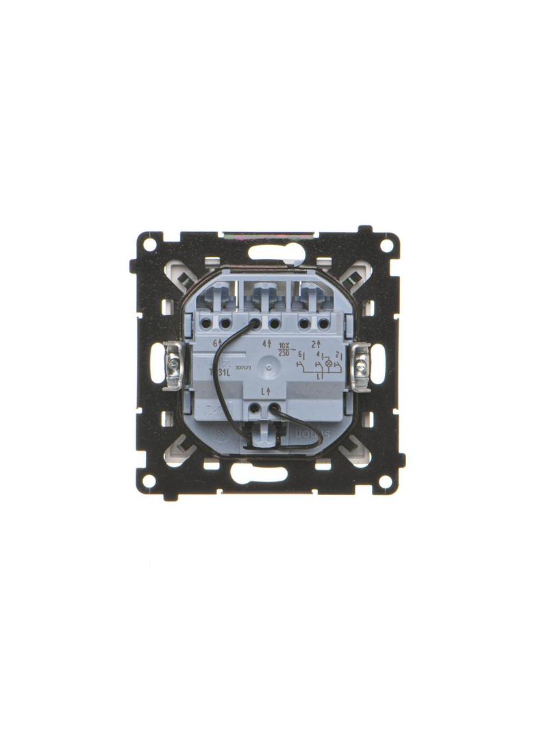 Simon 55 Przycisk zwierny potrójny z podświetleniem LED szybkozłączka Aluminium mat TP31L.01/143 KONTAKT