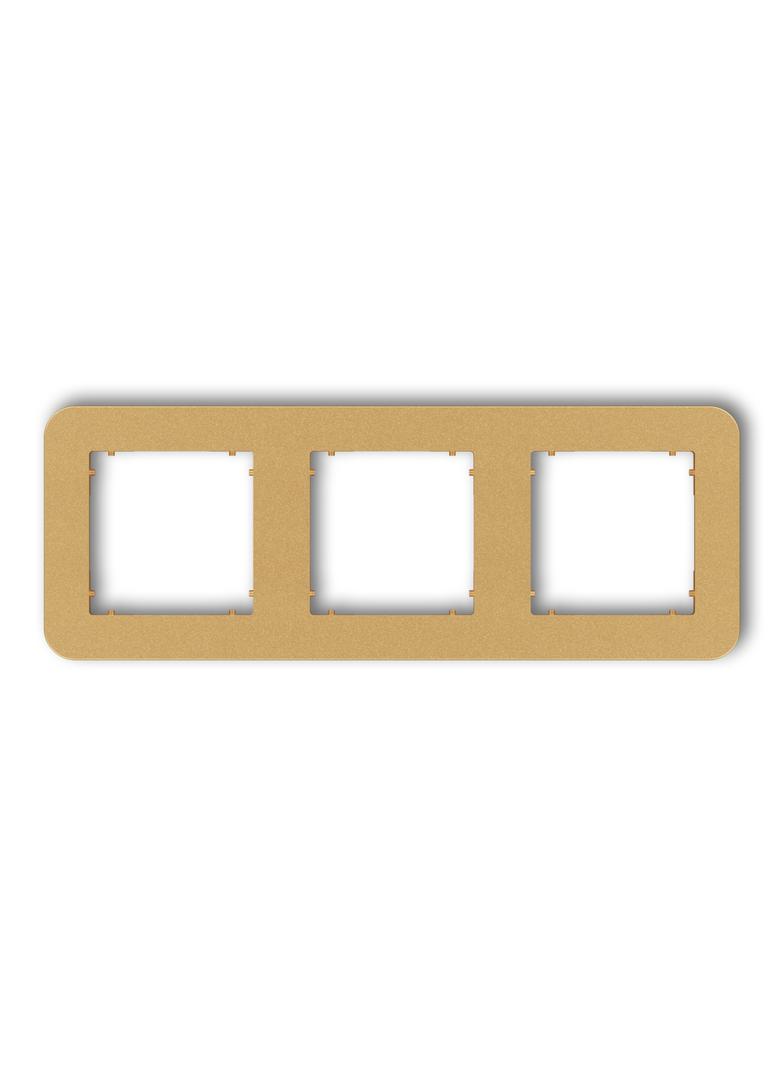 MINI Ramka uniwersalna potrójna zaokrąglona z tworzywa złoty