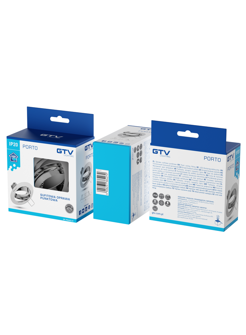 SUFITOWA OPRAWA PUNKTOWA Z REGULACJĄ KĄTA (OCZKO) PORTO-K, ODLEW, IP20, CHROM