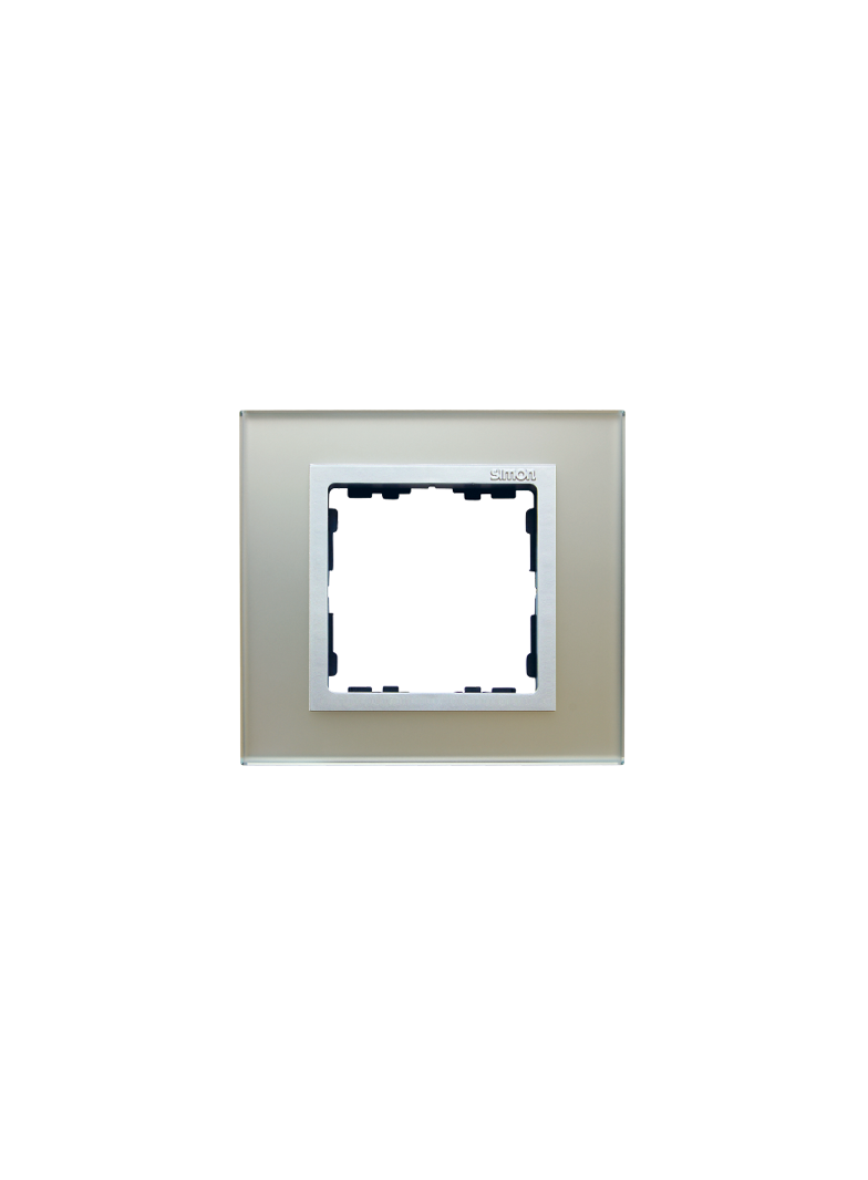 Simon 82 Nature Ramka 1-krotna Nature-szkło Srebrna / pierścień aluminium mat 82917-62 KONTAKT