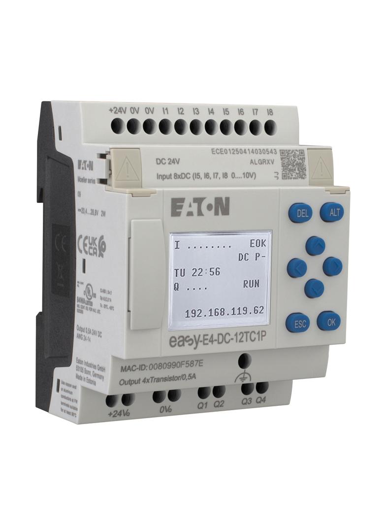 EASY-E4-DC-12TC1P easyE4 Push-in 24VDC 8DI(4AI) 4DO-T z wyświetlaczem 197506 EATON