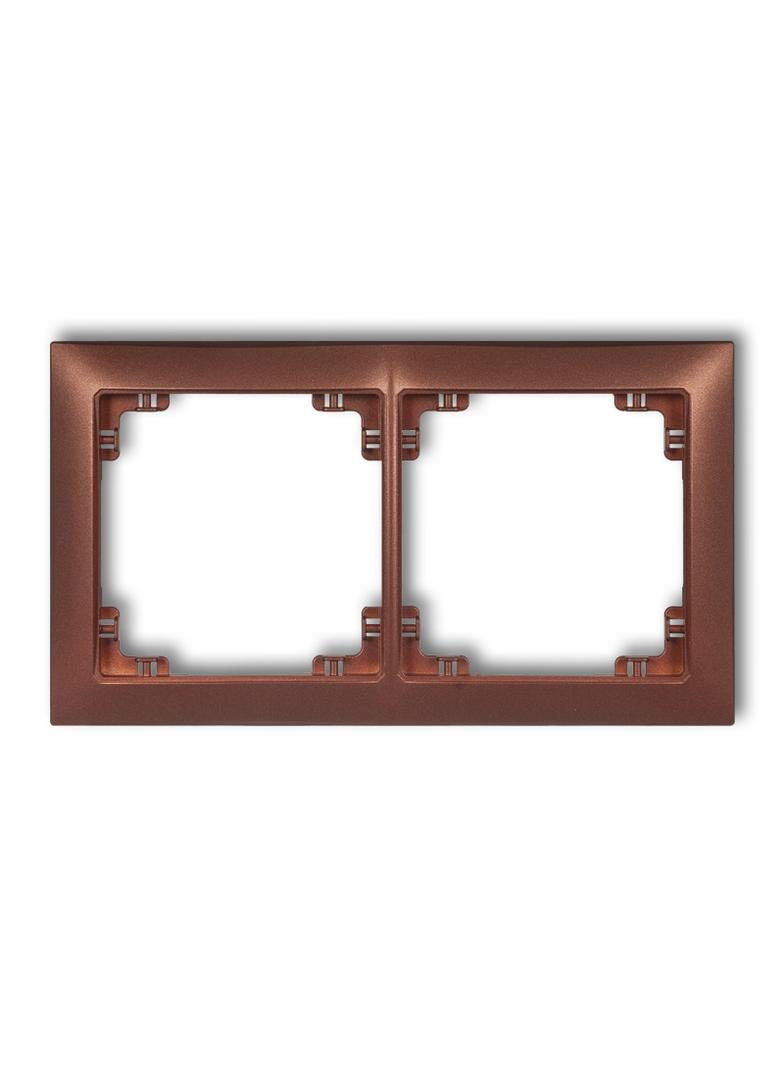 DECO Ramka uniwersalna podwójna z tworzywa DECO Soft brązowy metalik