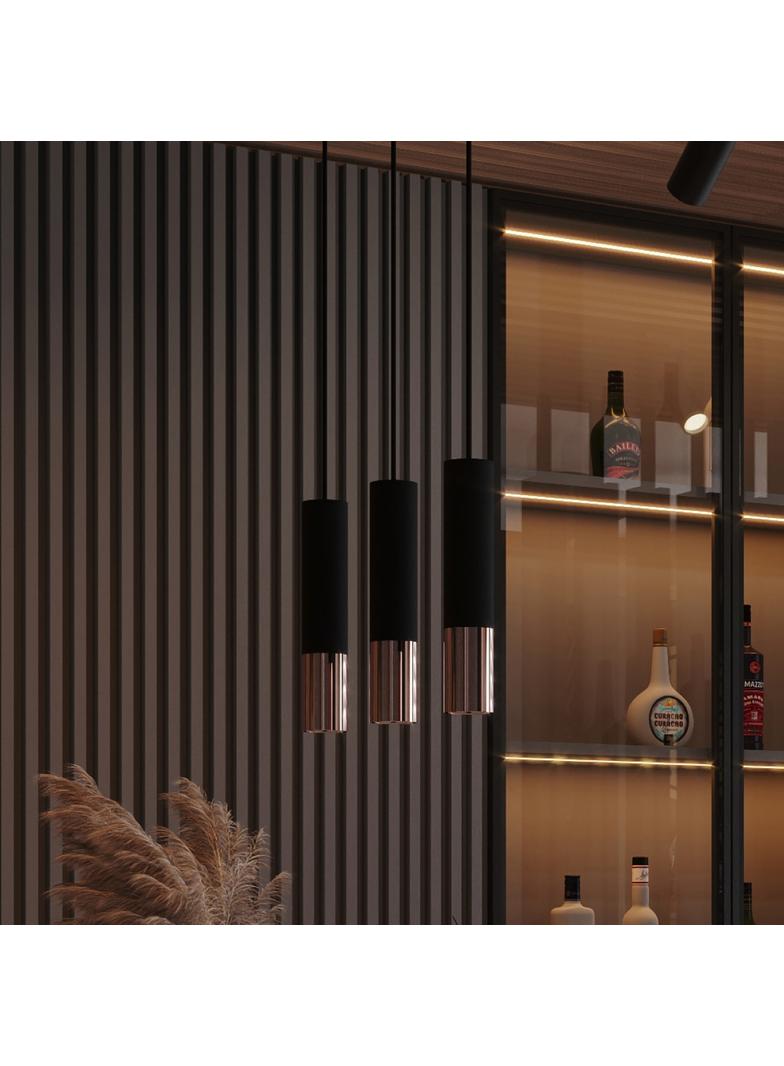 Sollux Lampa wisząca LOOPEZ 3L czarny/miedź
