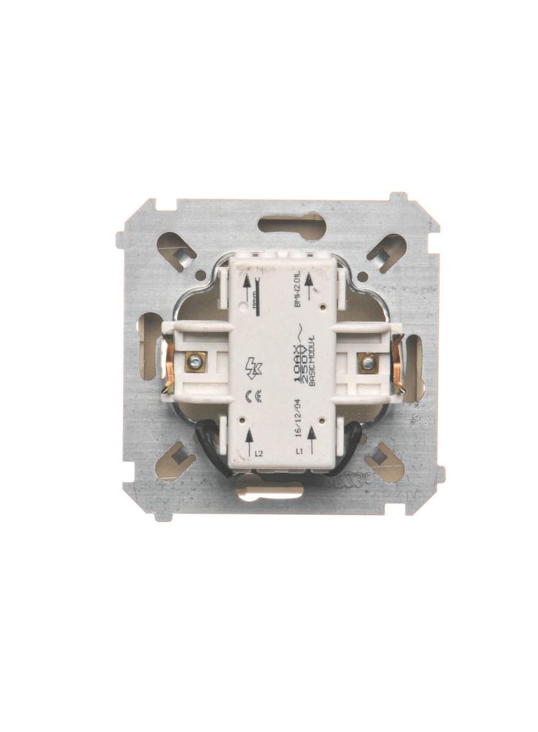 Simon Basic Łącznik dwubiegunowy z podświetleniem LED 10A 250V szybkozłączka beż BMW2L.01/12 KONTAKT
