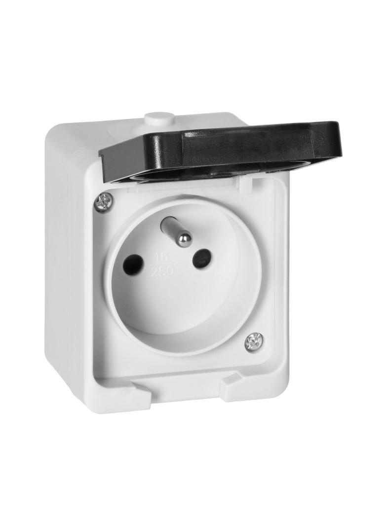 Gniazdo pojedyńcze AQUATIC MINI IP54 10A 230V AC biało-czarne OR-OE-7305/WB ORNO