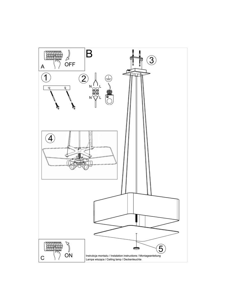 Sollux Żyrandol LOKKO 45 czarny SL.0774