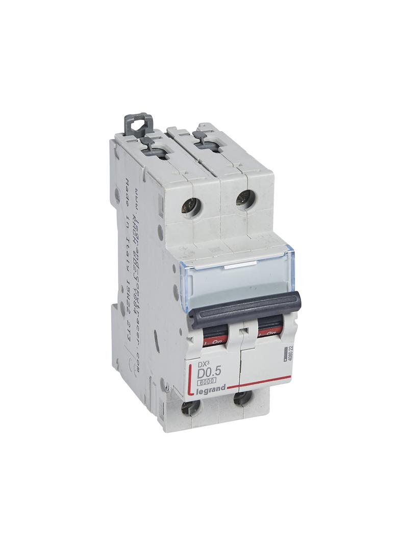 WYŁĄCZNIK NADPRĄDOWY S 302 2P D 0,5A 6000A SERII DX3, Legrand