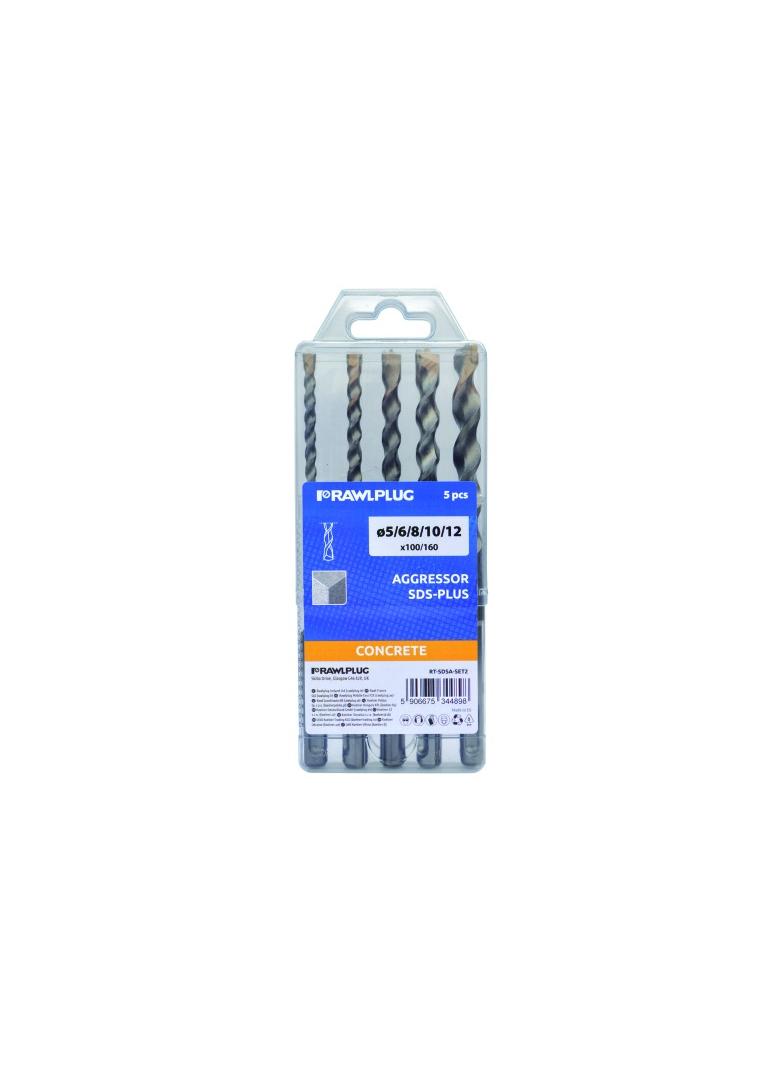 Zestaw wierteł do betonu Aggressor SDS Plus 5szt. RT-SDSA-SET2 RAWLPLUG
