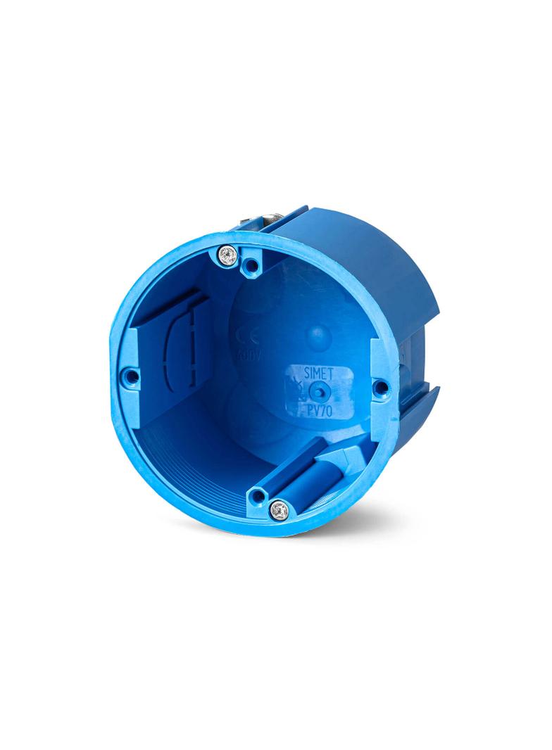 PV70 ,  Puszka inst. do pustych ścian z pokrywą, łączona O 70 (również do sprzętu O 60), niebieski