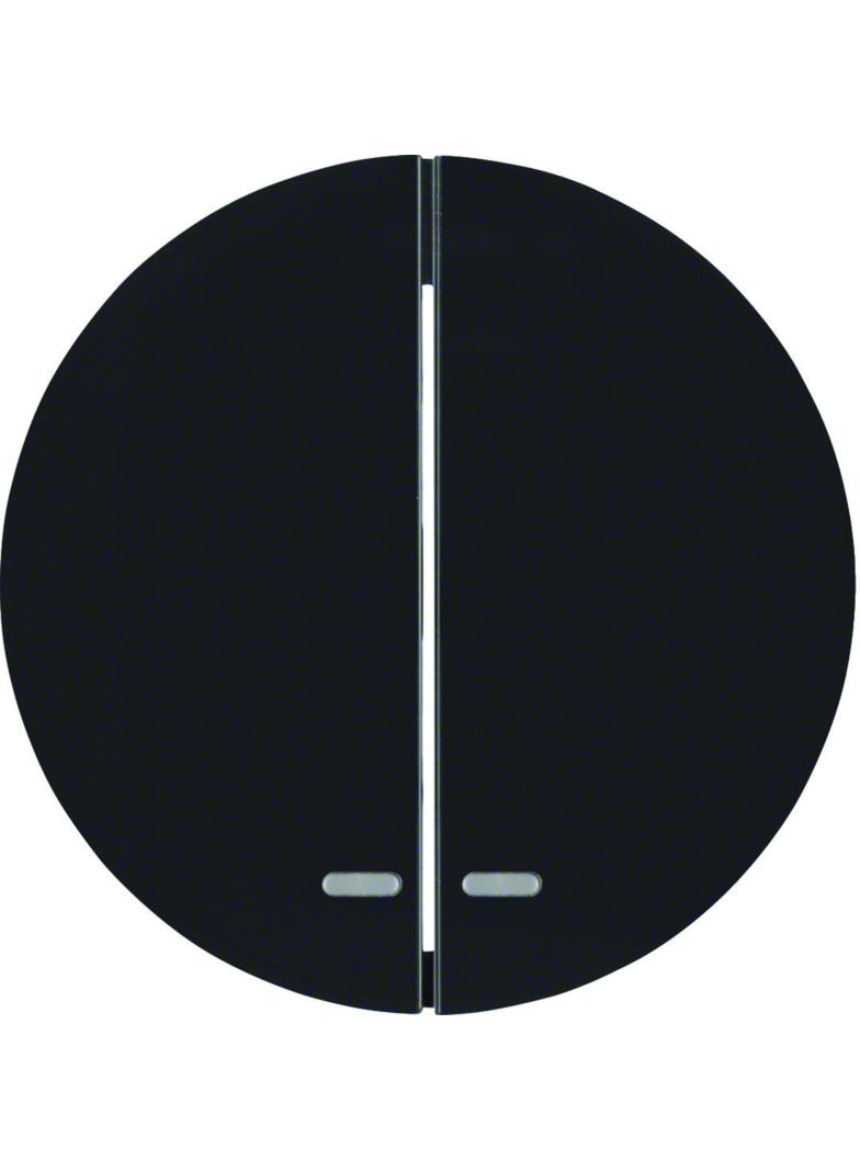 BERKER R.1/R.3 Klawisze z przezroczystą soczewką do łącznika dwuklawiszowego czarny 16272045 HAGER