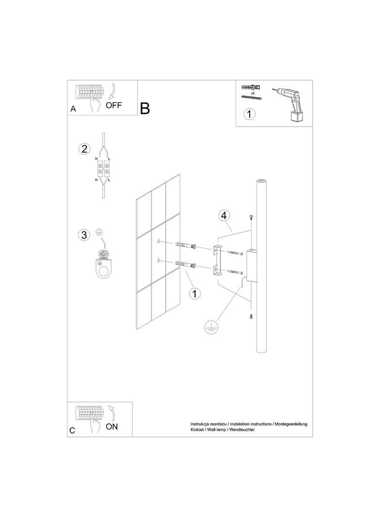 Sollux Kinkiet PASTELO 2 złoty SL.1179