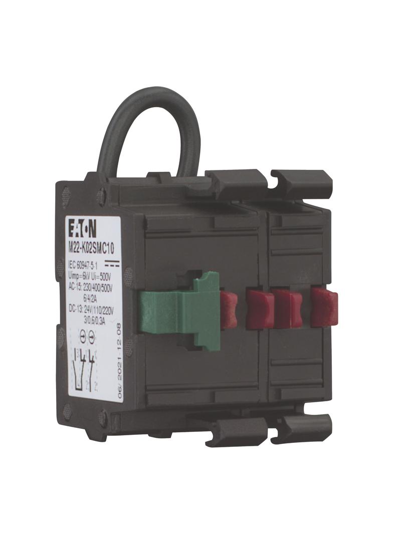 M22-K02SMC10 Element stykowy z samokontrolą 1Z 2R. mocowany do płyty czołowej 121474 EATON