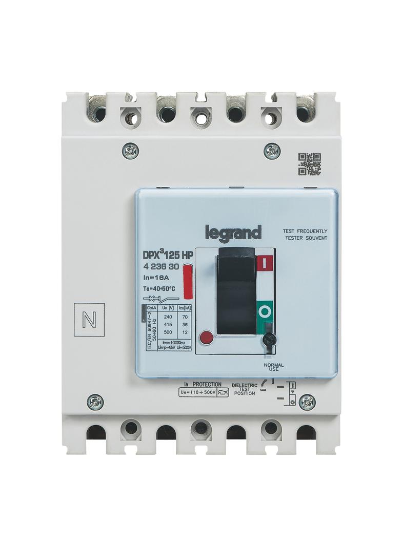 Wyłącznik DPX3 125 Hp+Rcd 4P 16A 36kA 423630 LEGRAND
