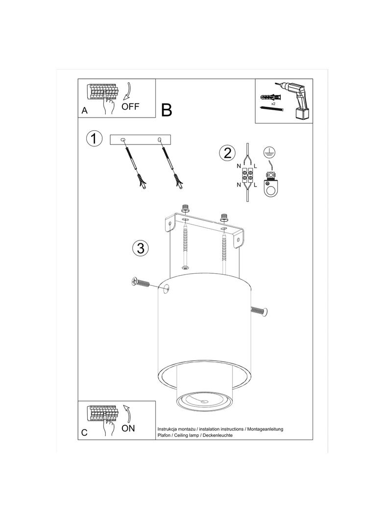 Sollux Plafon NESI czarny SL.0982