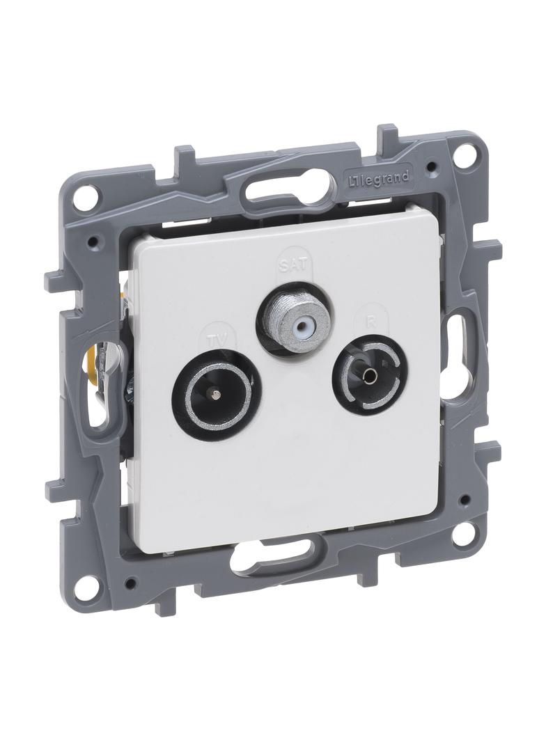 NILOE SELECTION - GNIAZDO TV-RD-SAT PRZELOTOWE 14 DB PERŁA, Legrand