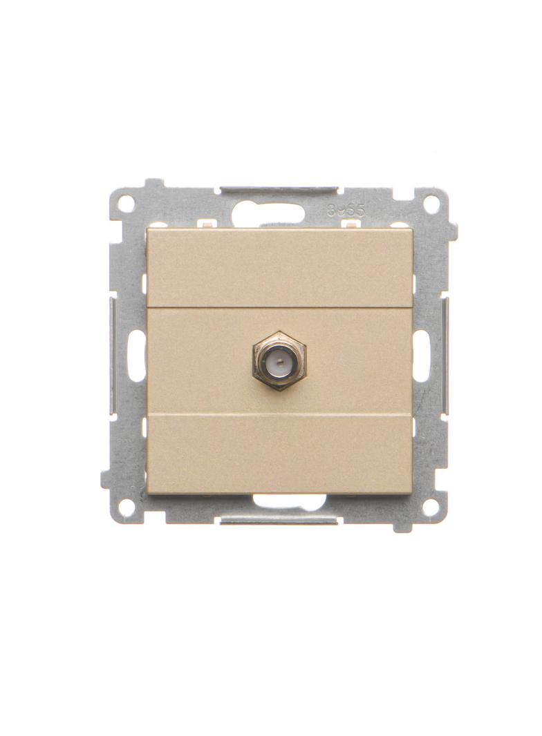 Simon 55 Gniazdo antenowe typu /F/ pojedyncze Do instalacji indywidualnych Szampański mat