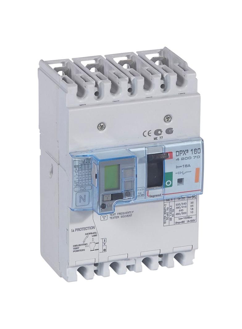 Wyłącznik Z Wyzwalaczem Termiczno-Magnetycznym DPX3 160 4P 16A 25Ka Z Zab. R-Pr. 420070 LEGRAND