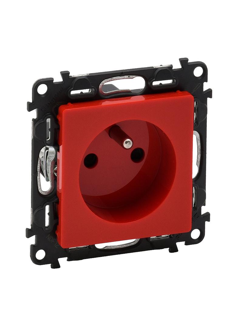 VALENA LIFE GNIAZDO 2 P+Z Z PRZESŁONĄ CZERWONE 16 A – 250 V~, Legrand