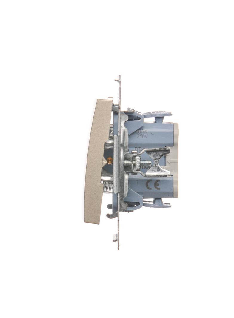 Simon 54 Przycisk pojedynczy zwierny bez piktogramu 10A szybkozłączka złoty mat