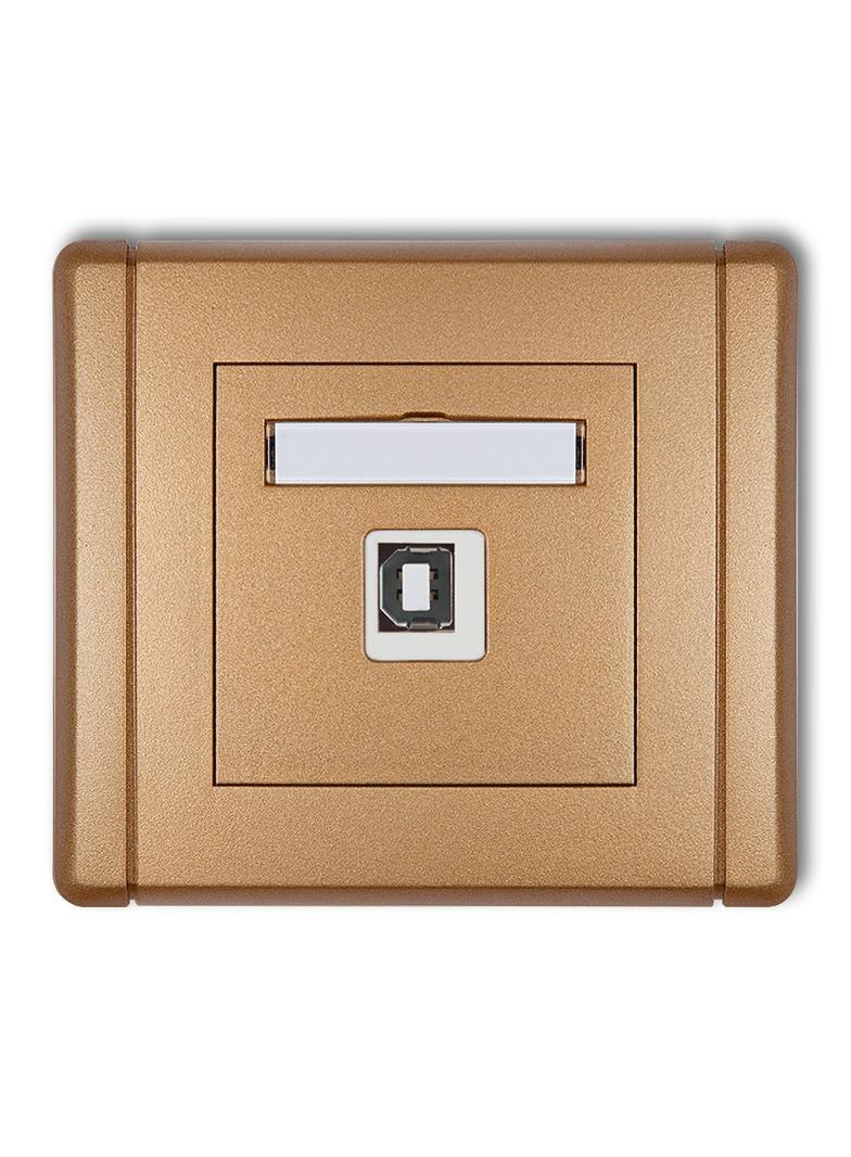 FLEXI Gniazdo pojedyncze USB A-B 2.0 złoty metalik