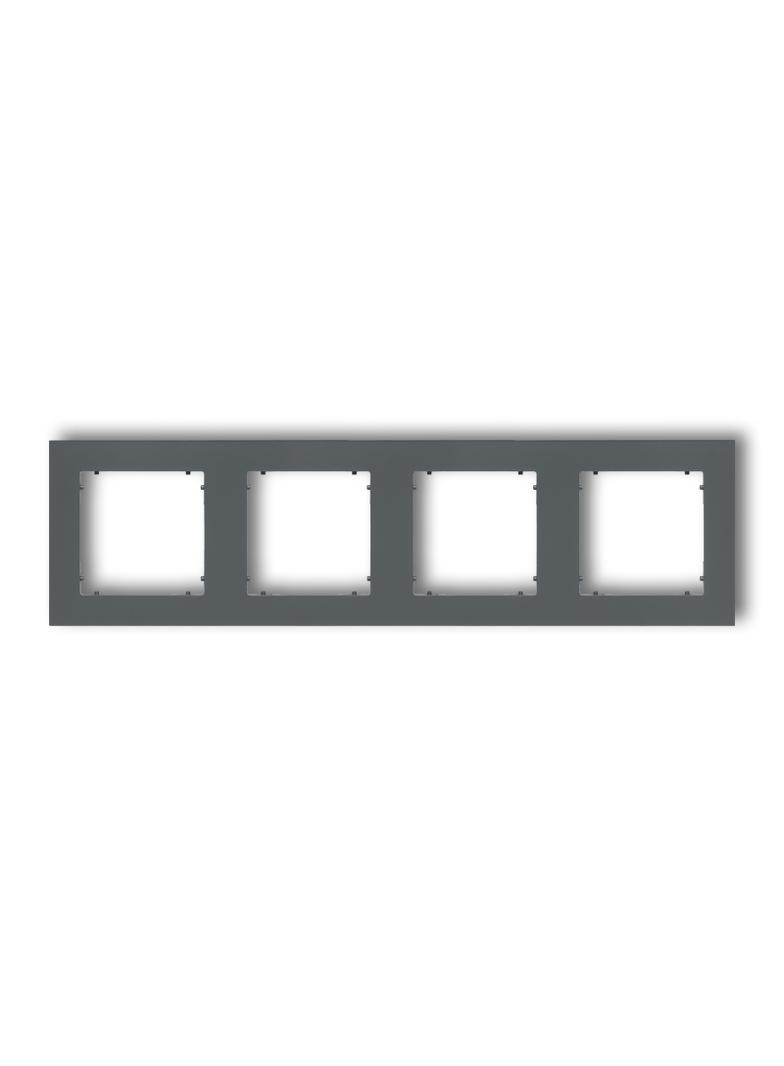 MINI Ramka uniwersalna poczwórna z tworzywa grafitowy mat