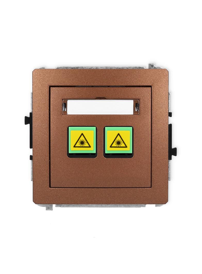 DECO Mechanizm gniazda światłowodowego/optycznego podwójnego brązowy metalik