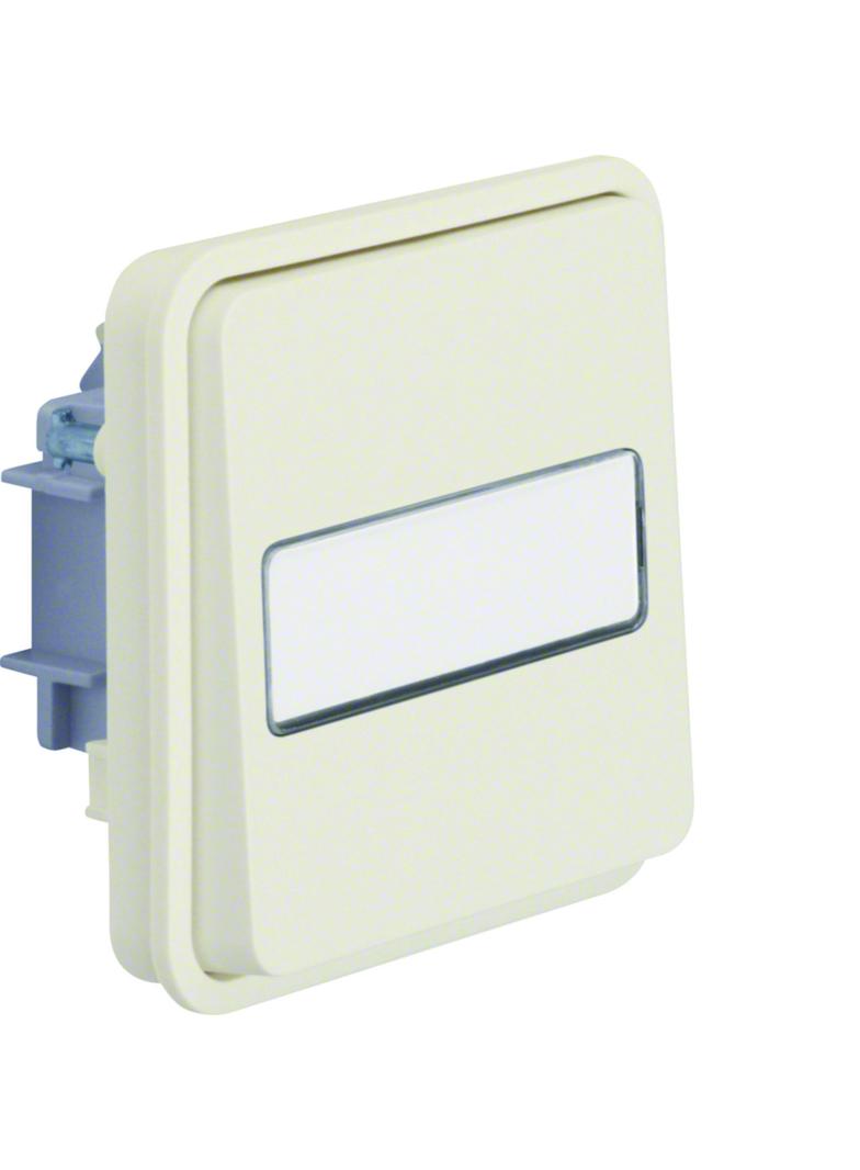 BERKER W.1 Łącznik jednobiegunowy przyciskowy z podświetleniem z polem opisowym IP55 biały 50413512