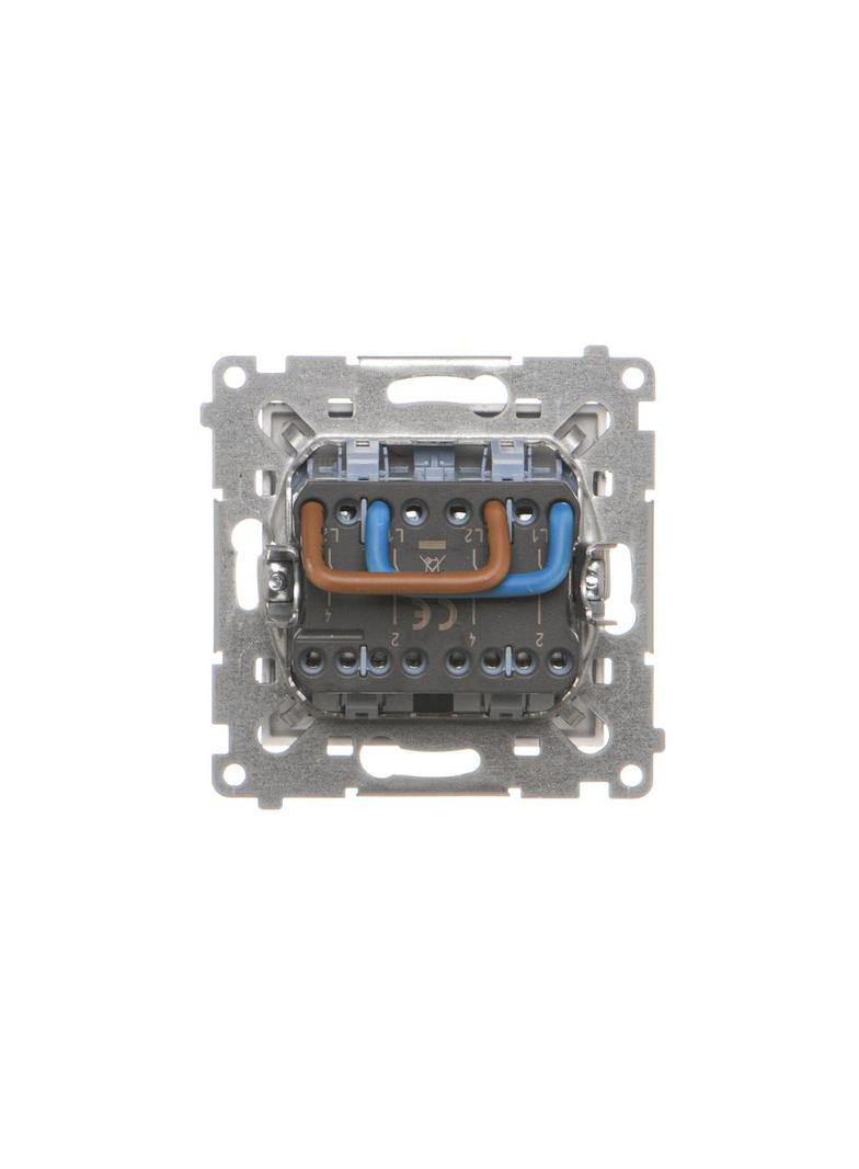 Simon 55 Łącznik dwubiegunowy podwójny szybkozłączka Aluminium mat TW22A.01/143 KONTAKT