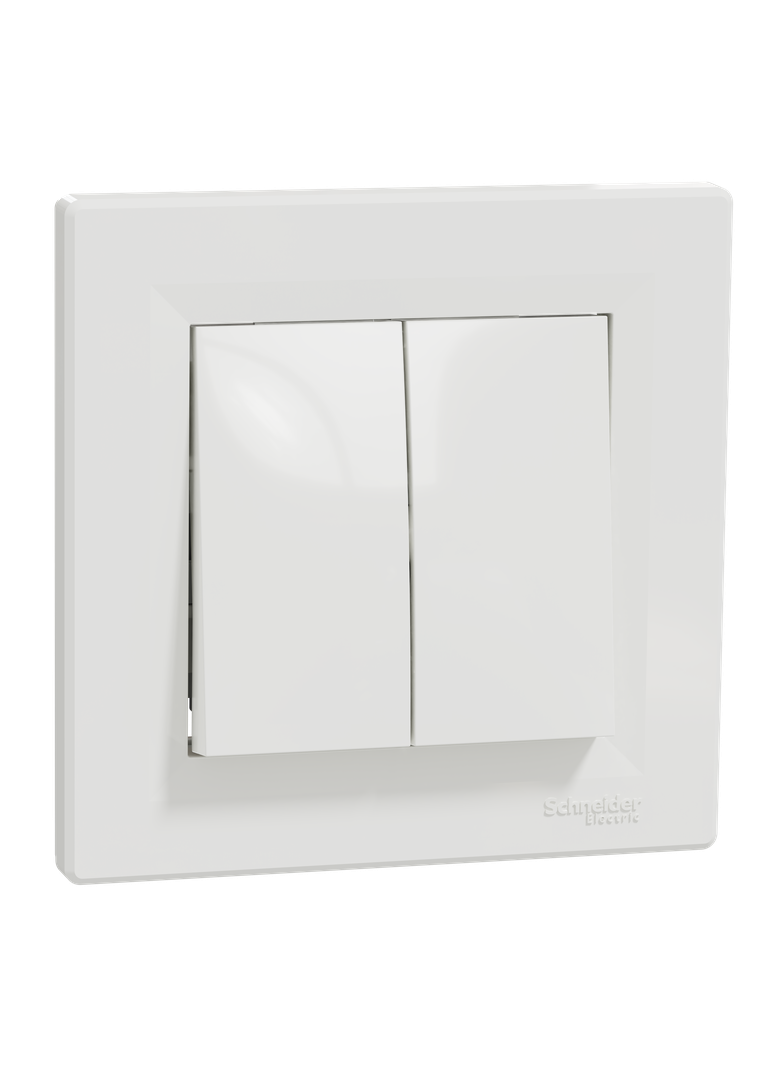 Asfora, przycisk podwójny, biały