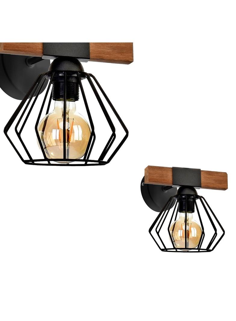 MILAGRO Kinkiet ULF BLACK/WOOD 1xE27 60W