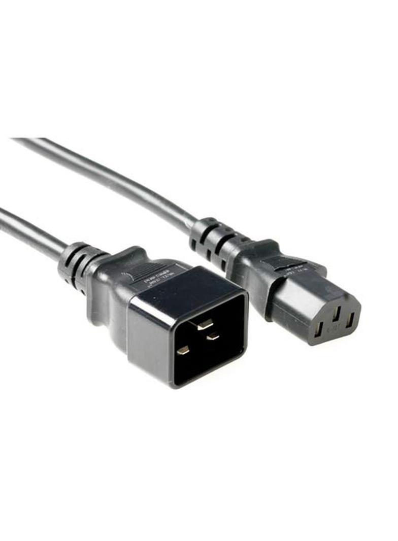 Kabel zasilający C13 - C20 czarny 2m