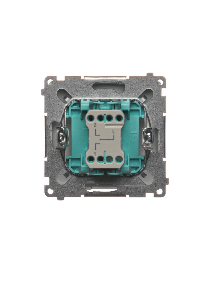 Simon Basic Łącznik roletowy trójpozycyjny 1-0-2 srebrny mat BMZW1K.01/43 KONTAKT