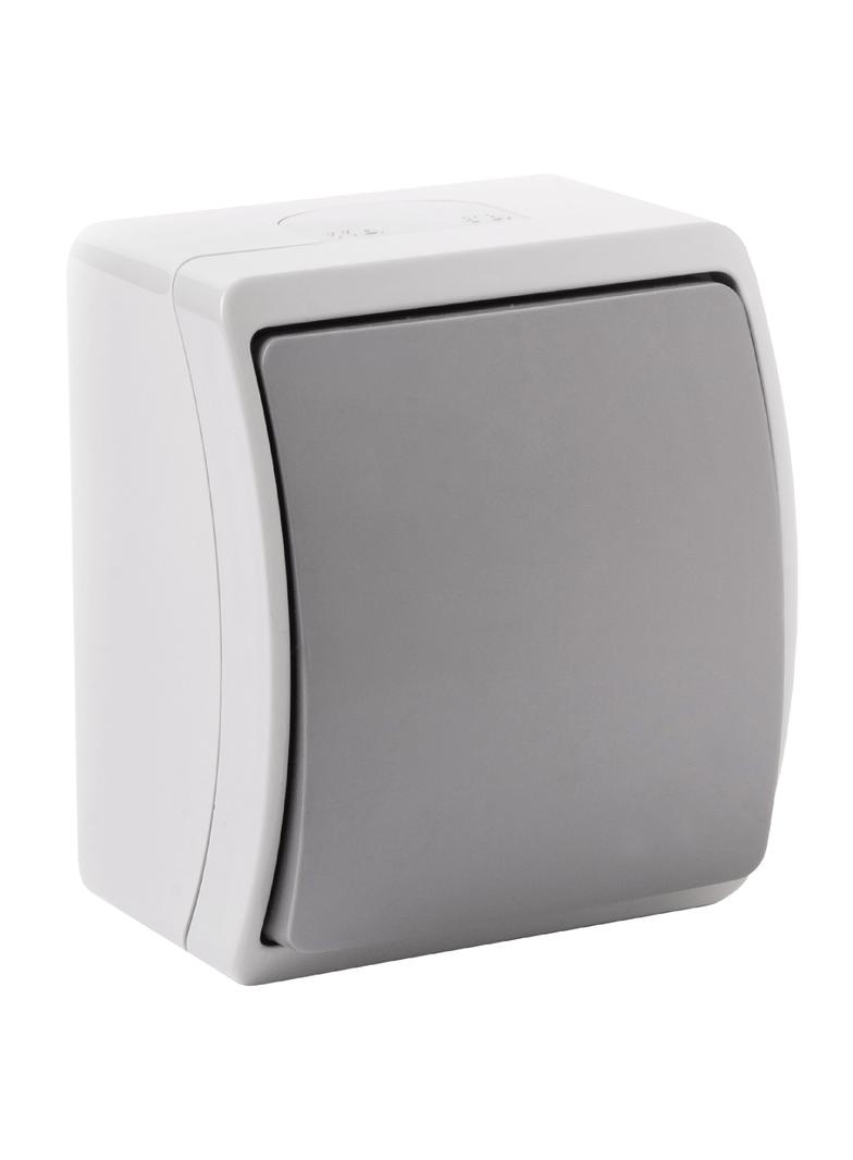 Łącznik jednobiegunowy n/t AQUATIC IP44 szary-grafit 10 szt. OR-OE-7100/GR/10 ORNO