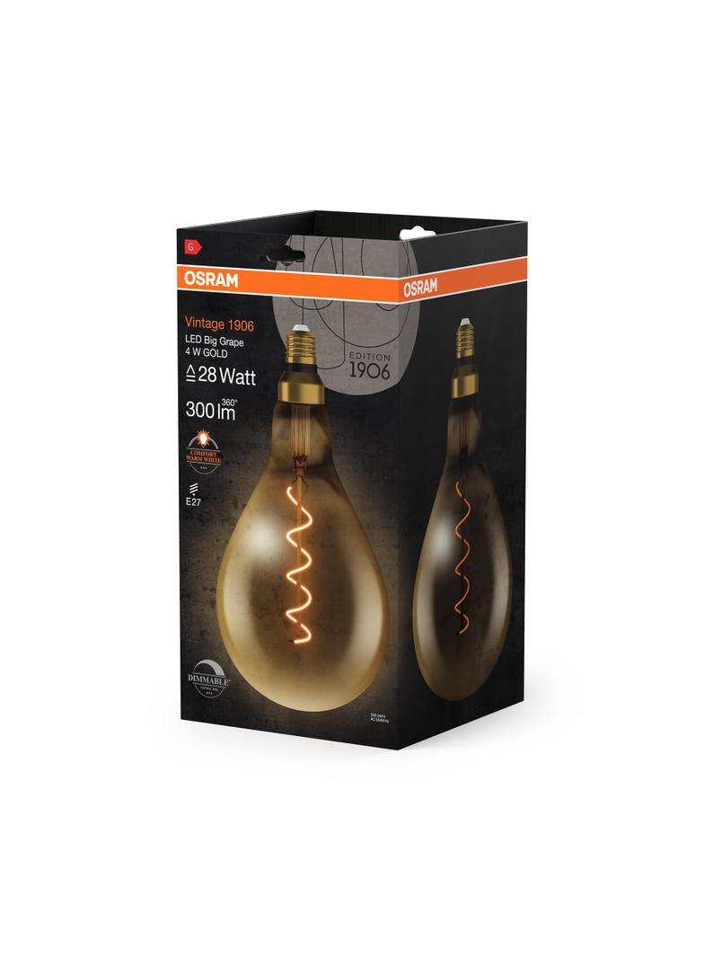 Żarówka LED Vintage 1906 LED CL A160 FIL GOLD 28 dim 5W/820 E27 4058075269705 LEDVANCE